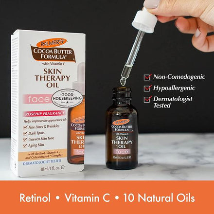 Palmer's Cocoa Butter Formula Moisturizing Skin Therapy Oil for Face with Vitamin E, C