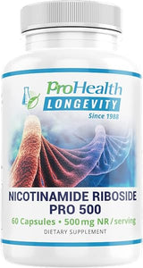 ProHealth Nicotinamide Riboside Pro 500. Patented NR Niagen 500mg (The Active Ingredient in NMN) Plus 250mg TMG. Equivalent to 690mg of NMN. NAD Supplement Boosts NAD. Proven in 300 Studies. 30 svgs in Pakistan