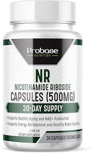 Probase NMN Alternative, NR, 30ct/500mg NAD+ Boosting Supplement - More Efficient Than NMN - Nicotinamide Riboside for Cellular Energy Metabolism & Repair. Vitality, Healthy Aging (30-Day Supply) in Pakistan