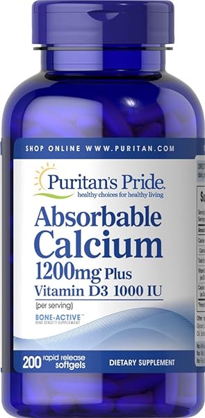 Puritan's Pride Absorbable Calcium with Vitamin D 3 1000iu Softgels, 1200 mg, 200 Count in Pakistan in Pakistan Puritan's Pride Absorbable Calcium with Vitamin D 3 1000iu Softgels, 1200 mg, 200 Count in Pakistan in Pakistan