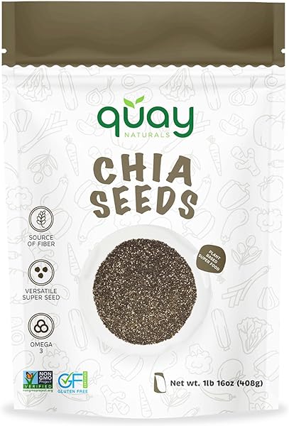 Quay Naturals Chia Seeds, 1 lb - Nutrient-Dense Seeds with Fiber, Protein & Omegas - Black Chia Seeds for Salads, Yogurt, Puddings & Smoothies - Gluten Free & Non GMO in Pakistan in Pakistan Quay Naturals Chia Seeds, 1 lb - Nutrient-Dense Seeds with Fiber, Protein & Omegas - Black Chia Seeds for Salads, Yogurt, Puddings & Smoothies - Gluten Free & Non GMO in Pakistan in Pakistan