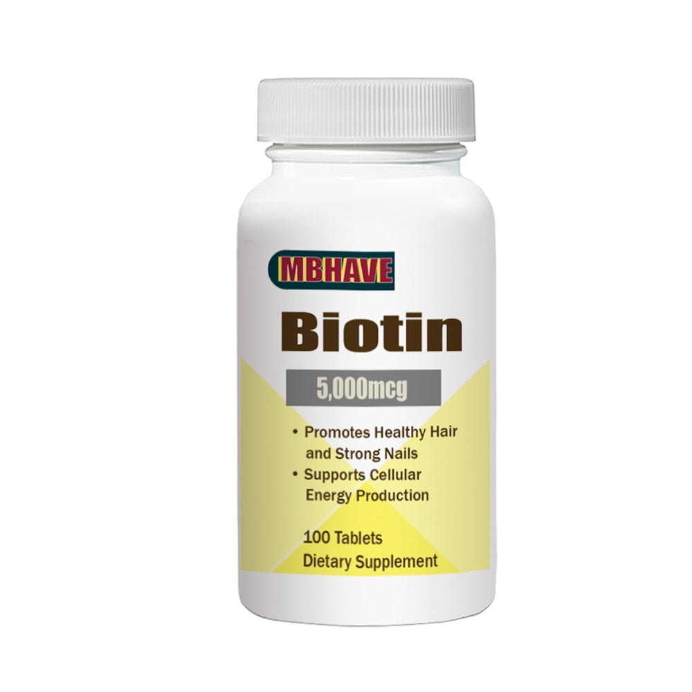 Free Shipping MBHAVE BIOTIN Promotes Healthy Hair and Strong Nails Supports Cellular Energy Production