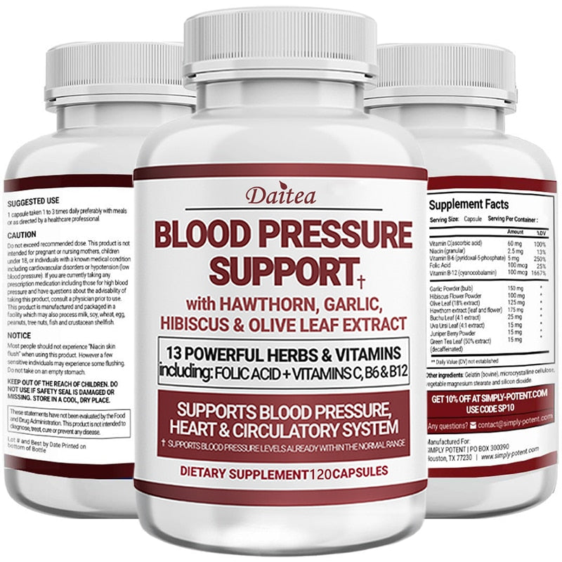Blood Pressure Support Supplement - Supports Healthy Heart, Cholesterol, Heart, High Blood Pressure & Antioxidants