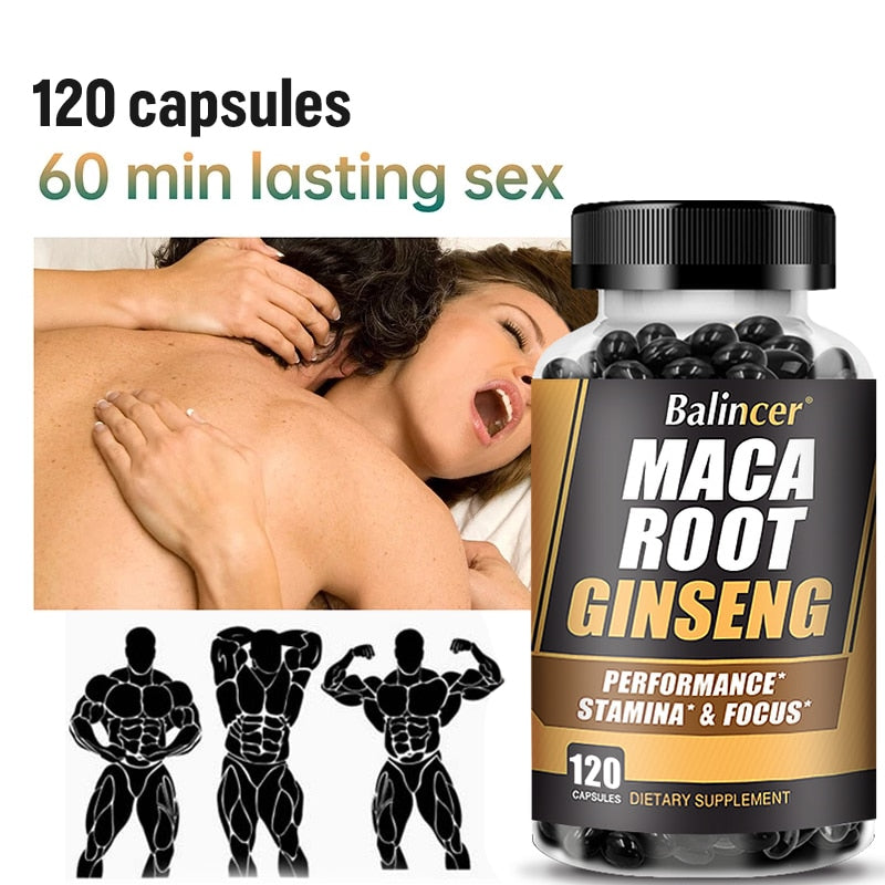 Balincer Male Energy Booster Maca Root Ginseng Tablets Enhance Male Stamina Improve Erection Enhancement Supplement