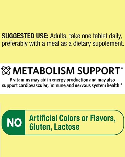Spring Valley Super Vitamin B-Complex Tablets with Vitamins B6, B12, C, Thiamine, Biotin, Folate, Pantothenic Acid- Metabolism Support, Energy Boost, and Holistic Well-Being - 250 Count