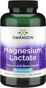 Swanson Magnesium Lactate - Mineral Supplement Promoting Muscle and Bone Health Support - Lactose-Free Lactate Mineral Form for Gentle Absorption - (120 Capsules, 84mg Each) in Pakistan