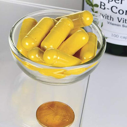 Swanson Vitamin B-Complex w/Vitamin C - Natural Supplement Promoting Stress Relief, Energy Support & Aiding Immune Health - May Support Metabolism & Nervous Health - (100 Capsules)