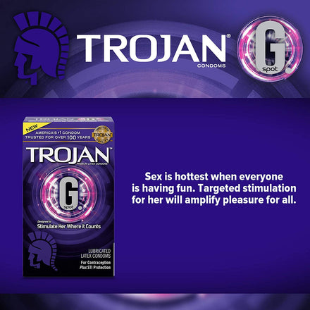 TROJAN G. Spot Premium Lubricated Condoms, 24 Count (Pack of 1)
