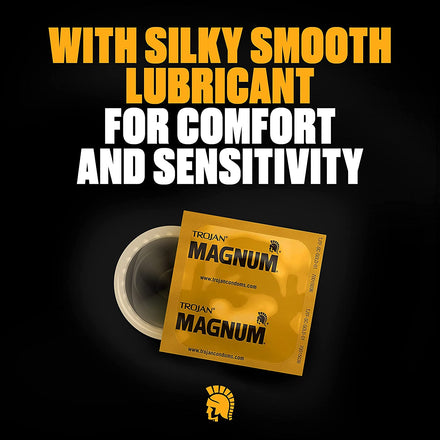 TROJAN Magnum Lubricated Large Condoms, Comfortable and Smooth Lubricated Condoms for Men, America’s Number One Condom, 36 Count Pack
