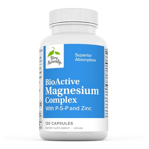 Terry Naturally BioActive Magnesium Complex - 120 Capsules - with Vitamin B6 & Zinc - Non-GMO, Vegan, Gluten Free, Kosher - 120 Servings in Pakistan Terry Naturally BioActive Magnesium Complex - 120 Capsules - with Vitamin B6 & Zinc - Non-GMO, Vegan, Gluten Free, Kosher - 120 Servings in Pakistan