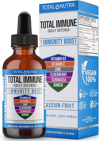 Total Immune 6-in-1 Liquid Multivitamin Supplement | 100% Daily Zinc, Vitamin D3 and Vitamin C Immunity Drops | Elderberry, Echinacea & Ginger Defense Support for Adults & Kids | 4 oz Passion Fruit in Pakistan in Pakistan Total Immune 6-in-1 Liquid Multivitamin Supplement | 100% Daily Zinc, Vitamin D3 and Vitamin C Immunity Drops | Elderberry, Echinacea & Ginger Defense Support for Adults & Kids | 4 oz Passion Fruit in Pakistan in Pakistan