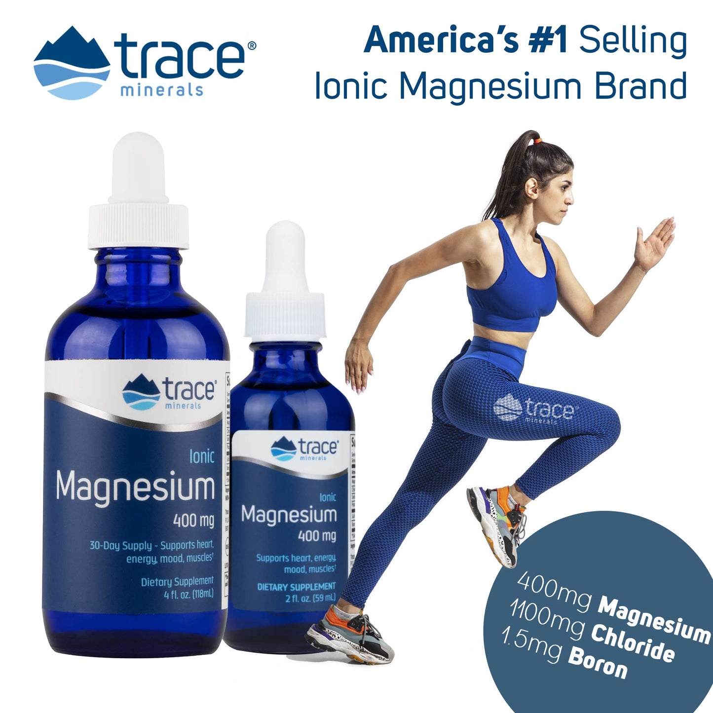 Trace Minerals | Liquid Ionic Magnesium 400 mg | Helps Maintain Essential Body Functions | 4 fl oz (32 Servings)