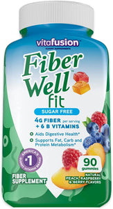 Vitafusion Fiber Well + Probiotics Gummies for Adults, 60 Count