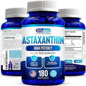 WeLikeVitamins Astaxanthin 10mg Softgel - Highly Potent Organic Astaxanthin Supplements From Haematococcus Pluvialis - Improves Eye, Joint, Skin Health & Energy Levels - 180 Servings, 6 Month Supply in Pakistan