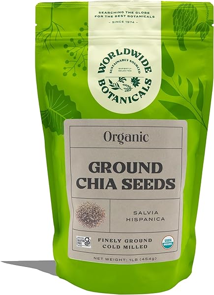 Worldwide Botanicals Organic Ground Chia Seeds - Excellent Source of Fiber, Protein, and Omega-3 Fatty Acids | Gluten-Free | Vegan | Non-GMO | Kosher, 16 Ounces in Pakistan in Pakistan Worldwide Botanicals Organic Ground Chia Seeds - Excellent Source of Fiber, Protein, and Omega-3 Fatty Acids | Gluten-Free | Vegan | Non-GMO | Kosher, 16 Ounces in Pakistan in Pakistan