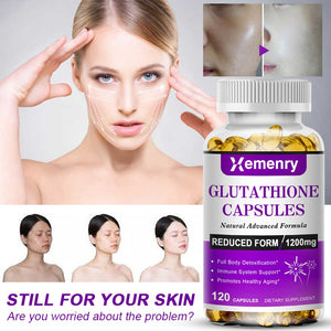 Xemenry Glutathione Capsules Collagen Antioxidant Anti-Aging Boosting Immunity Dull Skin Whitening Supplement Health