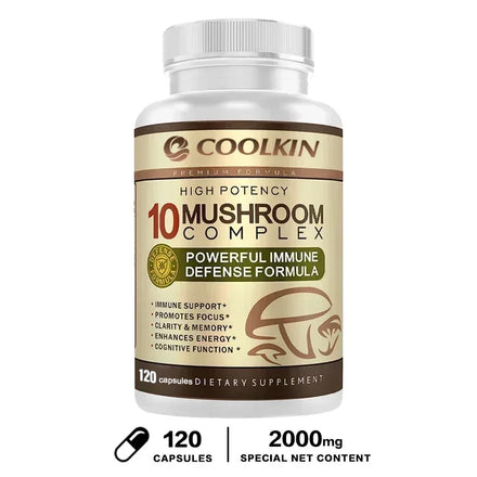 10 Mushroom Complex - Enhance Brain Memory and Concentration, Keep The Mind Clear and Relieve Stress