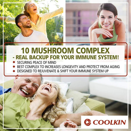 10 Mushroom Complex - Enhance Brain Memory and Concentration, Keep The Mind Clear and Relieve Stress