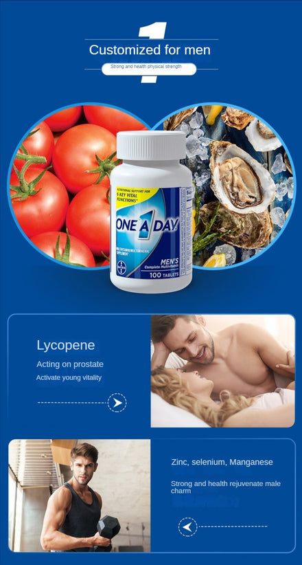 100 Capsules/bottle Men's Multivitamin Supplement Vitamin B Vitamin D Zinc Fitness Multi-dimensional Rekindle EnergyFreeShipping