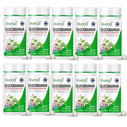 100 tablets, Trorexl Supplements, Glucomannan (Amorphophallus konjac) Pure Powder, Supports Healthy Weight Loss