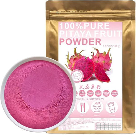 100% Natural Pure Pink Pitaya Powder, 100g/3.52oz 火龙果粉 Pitahaya Powder/Dragon Fruit Powder For Smoothies, Shakes, Baking & Drinks, Tea in Pakistan