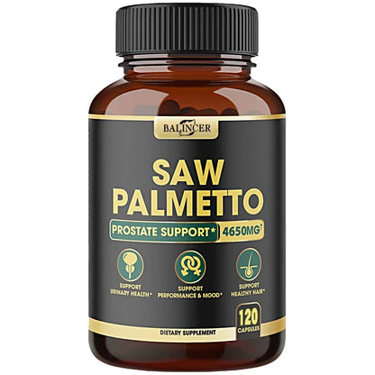 11-in-1 Saw Palmetto Capsules with Ashwagandha, Turmeric, Tribulus, Maca, Healthy Prostate and Hair Support