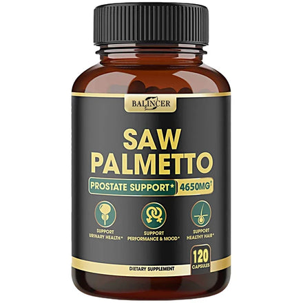 11-in-1 Saw Palmetto Capsules with Ashwagandha, Turmeric, Tribulus, Maca, Healthy Prostate and Hair Support