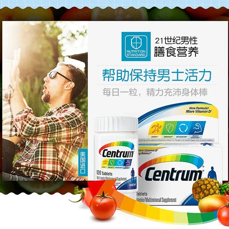 120 capsules Centrum 120 capsules, men's vitamin mineral B dietary supplement with lycopene