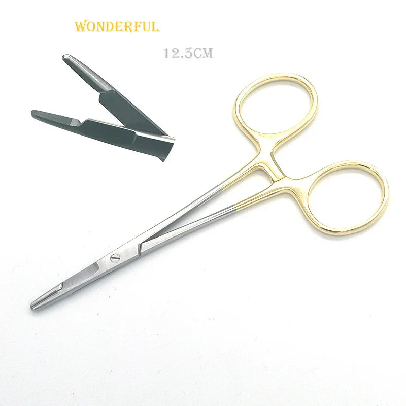 12.5cm 14cm German Reusable TC Olsen-Hegar Needle Holder Suture Scissors Veterinary Orthopedic Implants Fishing Forceps Surgical