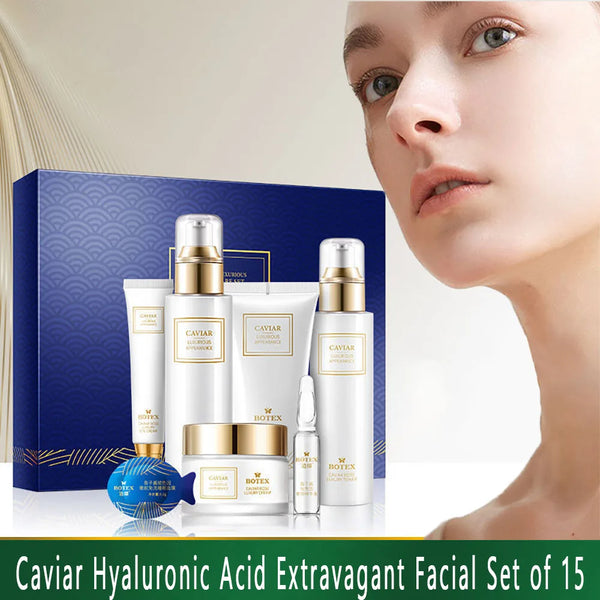 15PCS Face Skin Care Set Face Cosmetics Caviar Extract Korea Original Cosmetics Anti-Wrinkle Whitening Essence Anti-Aging Set in Pakistan