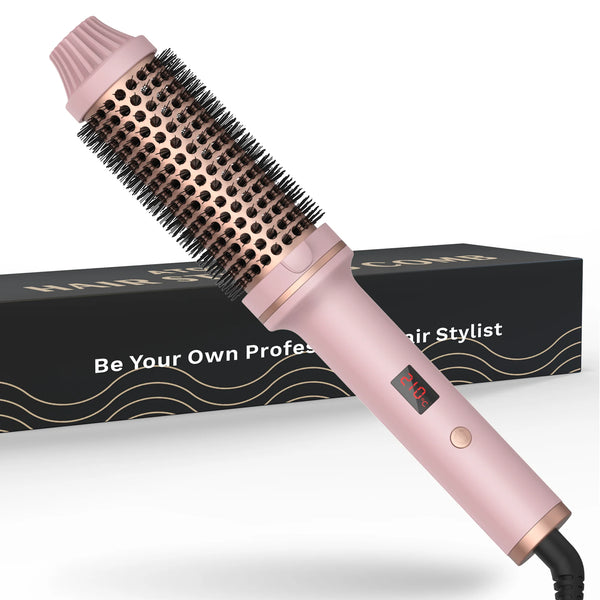 1.5 Inch Hair Curling Iron Brush Ceramic Thermal Brush Heated Round Brush Hair Electric Heating Brush Electric Hair Curler Comb in Pakistan