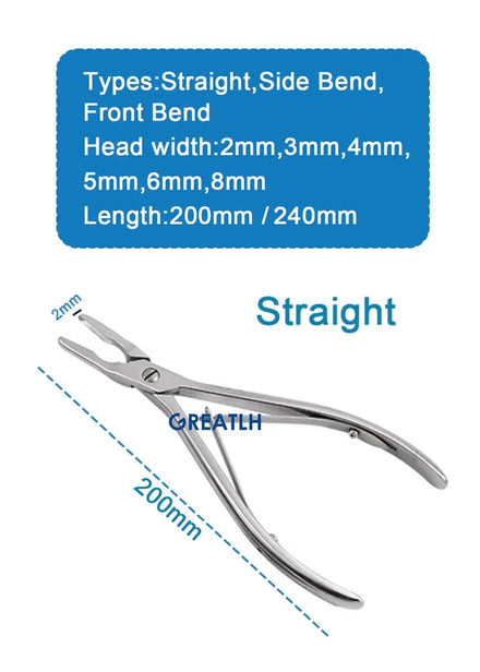 1pcs Stainless Steel Double Joint Rongeur Straight Bone Rongeur Orthopedic Surgical Instrument  24cm/20cm pet