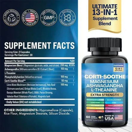 2 Bottles 90 Capsules 16 In 1 Myo Inositol Supplement + 60 Cpasules 13 In 1 Ashwagandha Capsules Relax Muscle Brain Support