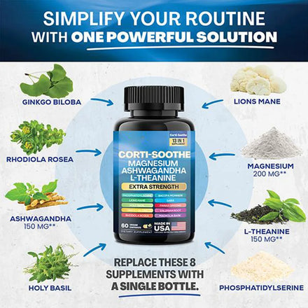 2 Bottles 90 Capsules 16 In 1 Myo Inositol Supplement + 60 Cpasules 13 In 1 Ashwagandha Capsules Relax Muscle Brain Support