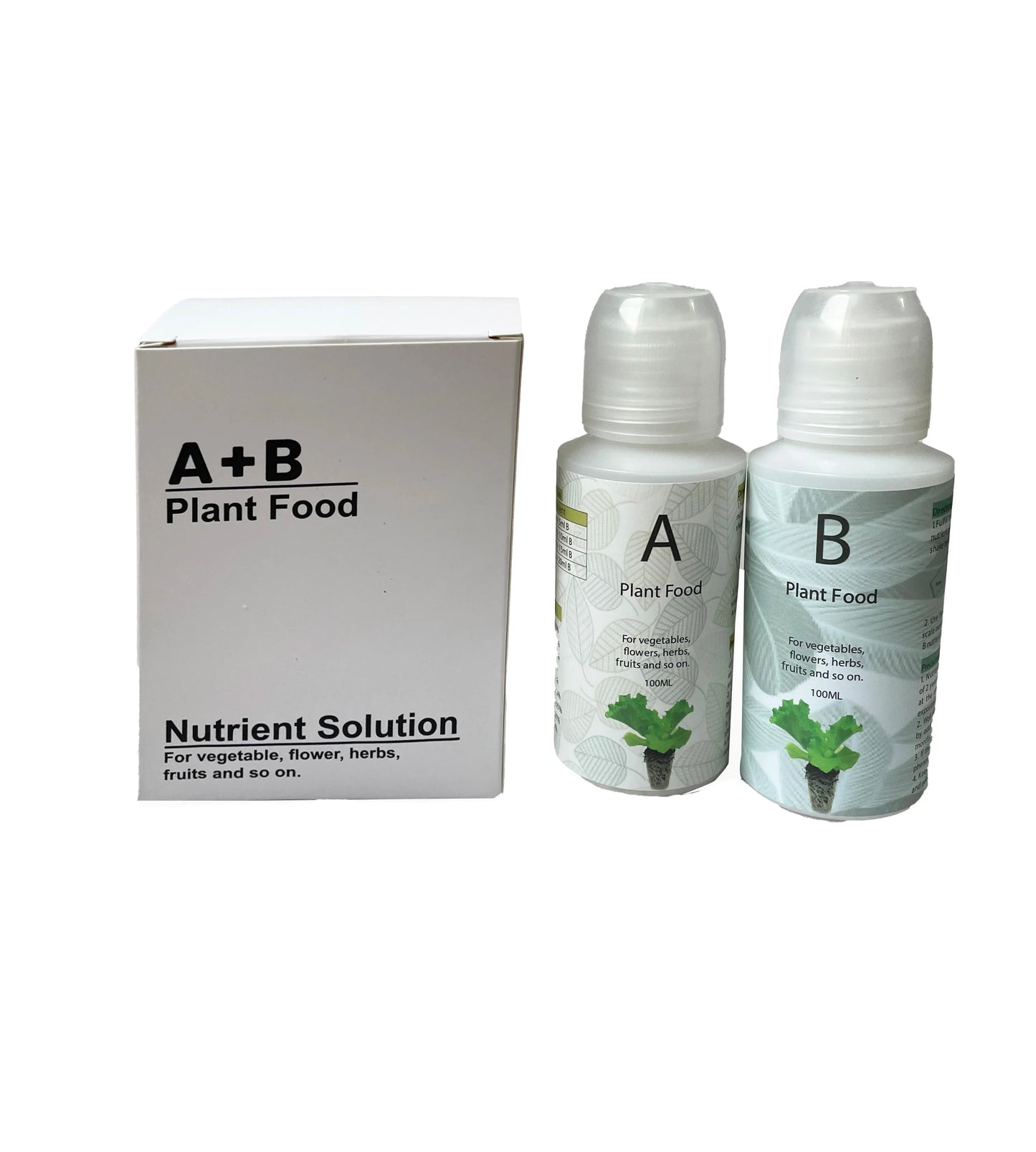 2 PCS Hydroponics Garden Plant Food A+ B Growing Nutrient Formula Vegetables Fruit Flower Fertilizer