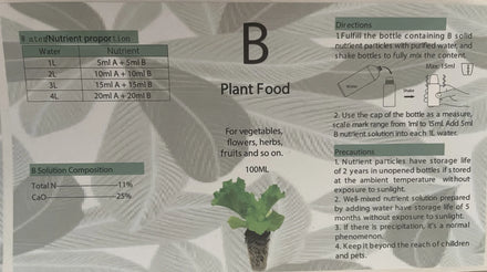 2 PCS Hydroponics Garden Plant Food A+ B Growing Nutrient Formula Vegetables Fruit Flower Fertilizer