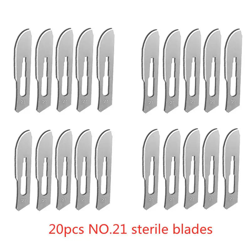 20-100pcs Carbon Steel Surgical Blades for DIY Cutting Phone Repair Carving Animal Eyebrow Grooming Maintenance Scalpel Knife