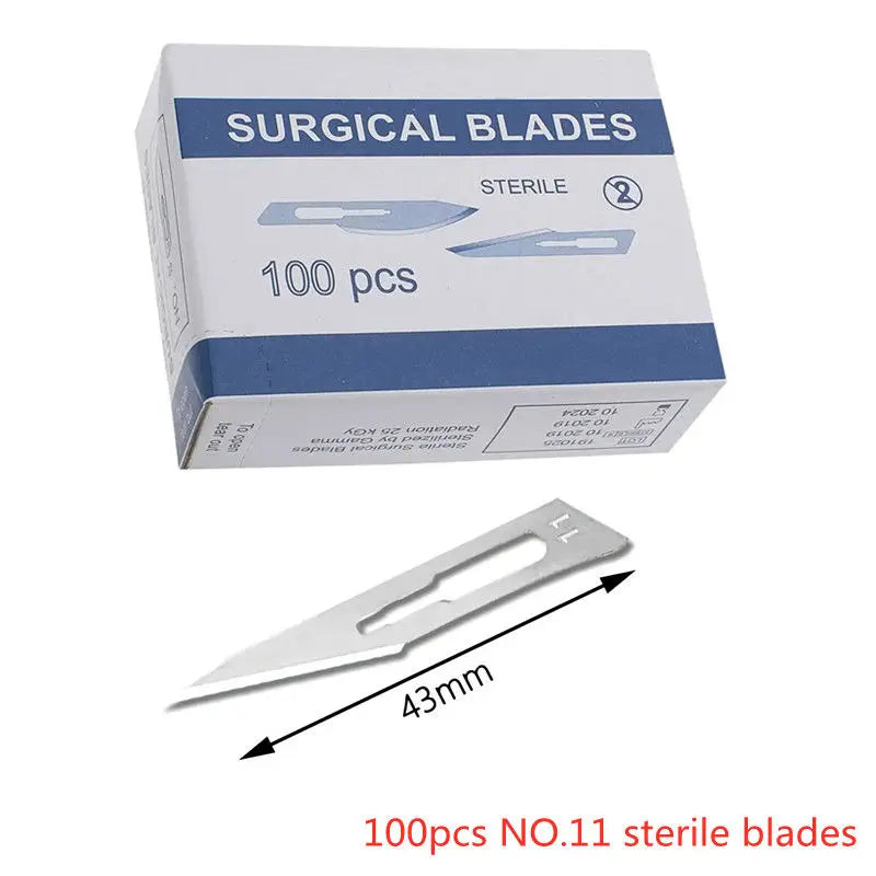 20-100pcs Carbon Steel Surgical Blades for DIY Cutting Phone Repair Carving Animal Eyebrow Grooming Maintenance Scalpel Knife