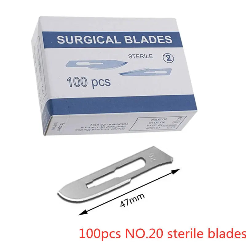20-100pcs Carbon Steel Surgical Blades for DIY Cutting Phone Repair Carving Animal Eyebrow Grooming Maintenance Scalpel Knife