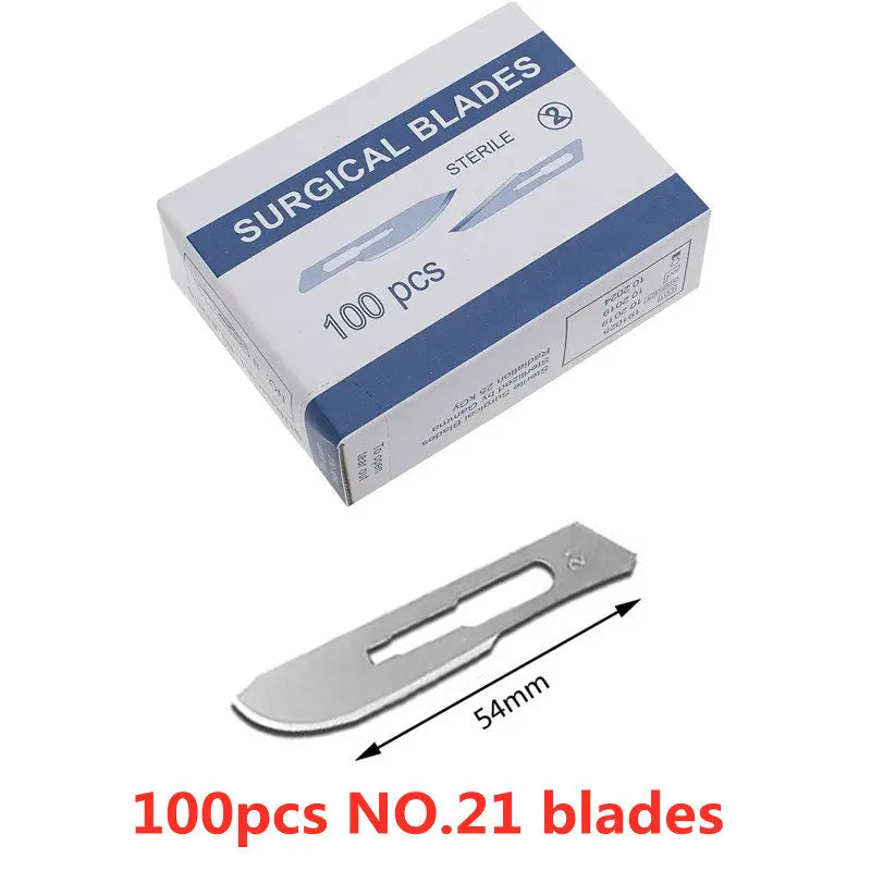 20-100pcs NO.20-NO.25 Sterile Medical Surgical Blades for Cutting Phone PCB Repair DIY Carving Animal Eyebrow Scalpel Knife