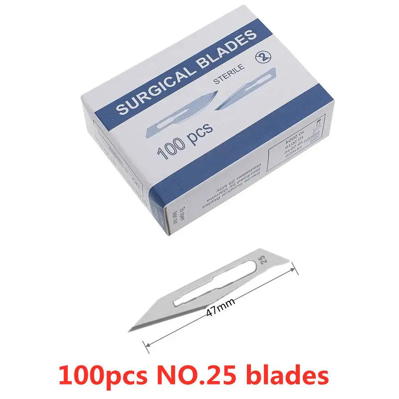20-100pcs NO.20-NO.25 Sterile Medical Surgical Blades for Cutting Phone PCB Repair DIY Carving Animal Eyebrow Scalpel Knife