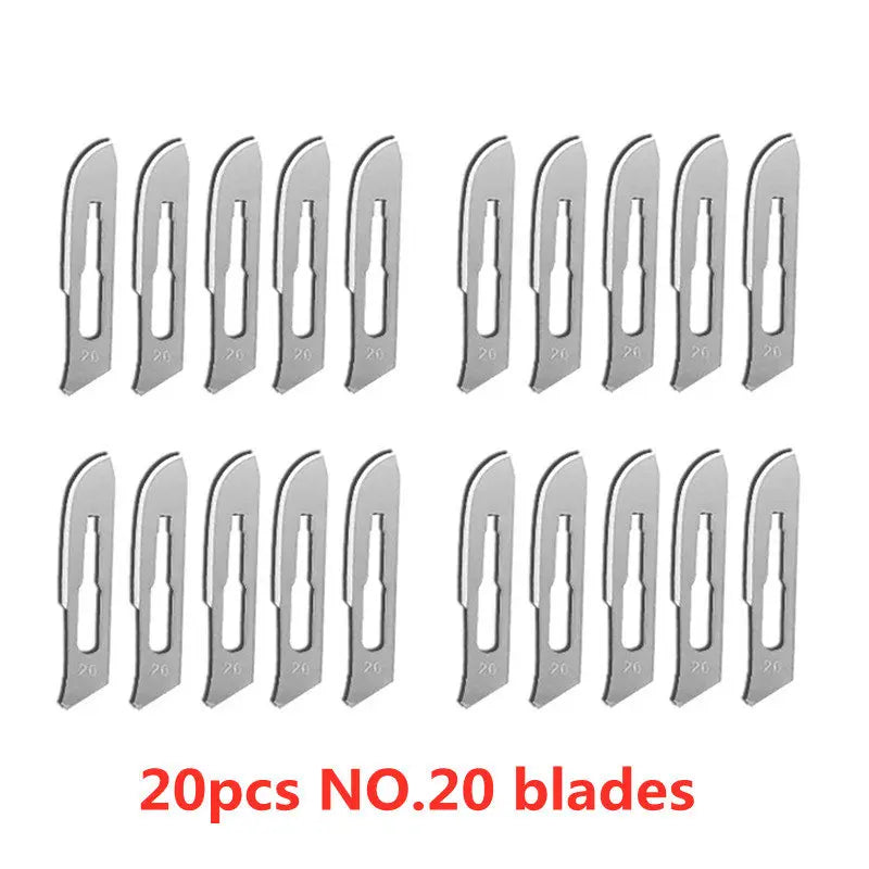 20-100pcs NO.20-NO.25 Sterile Medical Surgical Blades for Cutting Phone PCB Repair DIY Carving Animal Eyebrow Scalpel Knife