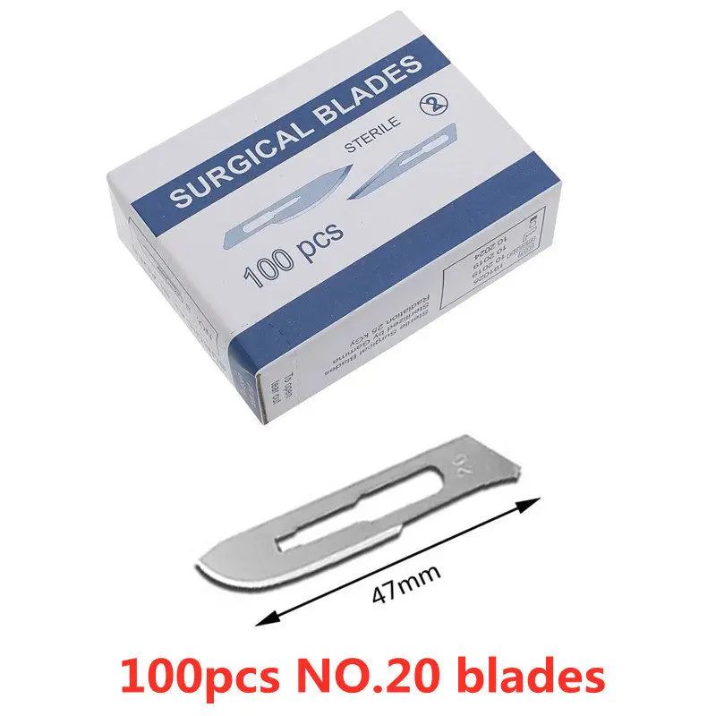 20-100pcs NO.20-NO.25 Sterile Medical Surgical Blades for Cutting Phone PCB Repair DIY Carving Animal Eyebrow Scalpel Knife