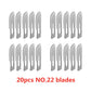 20-100pcs NO.20-NO.25 Sterile Medical Surgical Blades for Cutting Phone PCB Repair DIY Carving Animal Eyebrow Scalpel Knife