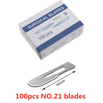 20-100pcs NO.20-NO.25 Sterile Medical Surgical Blades for Cutting Phone PCB Repair DIY Carving Animal Eyebrow Scalpel Knife
