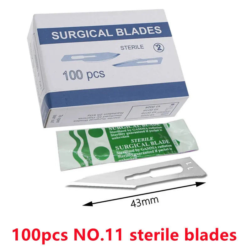20-100pcs Sterile Carbon Steel Surgical Blades Scalpel Knife for DIY Cutting Phone Repair Carving Animal Grooming Maintenance