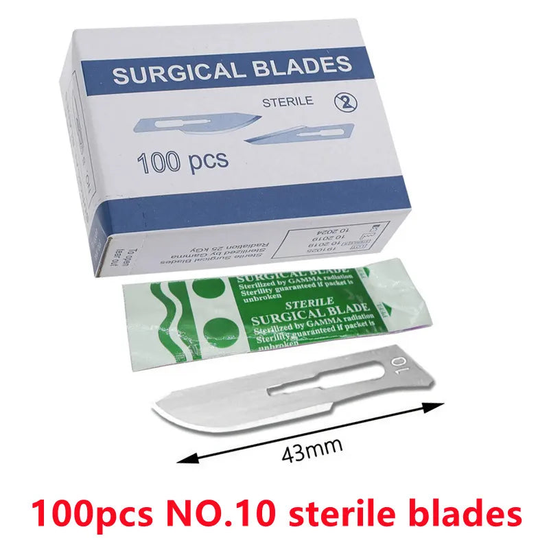 20-100pcs Sterile Carbon Steel Surgical Blades Scalpel Knife for DIY Cutting Phone Repair Carving Animal Grooming Maintenance