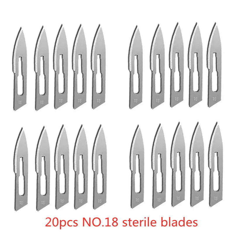 20-100pcs Sterile Carbon Steel Surgical Blades Scalpel Knife for DIY Cutting Phone Repair Carving Animal Grooming Maintenance