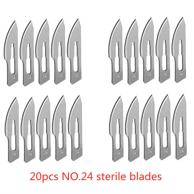 20-100pcs Sterile Carbon Steel Surgical Blades Scalpel Knife for DIY Cutting Phone Repair Carving Animal Grooming Maintenance