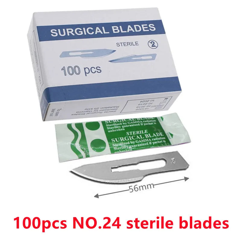 20-100pcs Sterile Carbon Steel Surgical Blades Scalpel Knife for DIY Cutting Phone Repair Carving Animal Grooming Maintenance